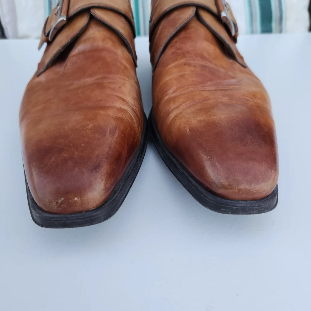 Magnanni Leather Monk Strap Shoes Men's Size 11.5